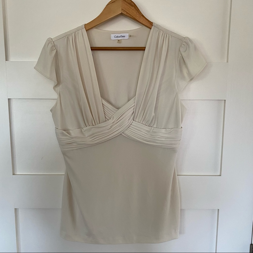 calvin klein | cream blouse